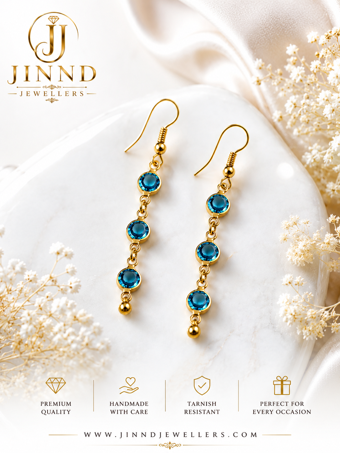 Celeste Gemstone Drop Earrings